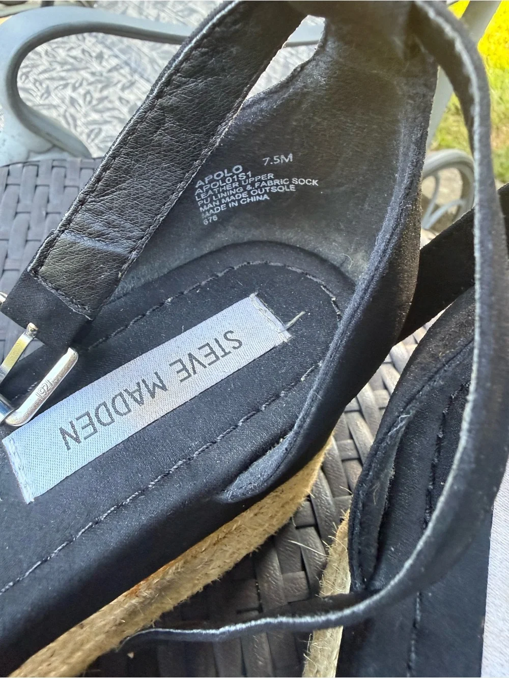 Steve Madden Black Suede Espadrille Ankle-Strap Platforms